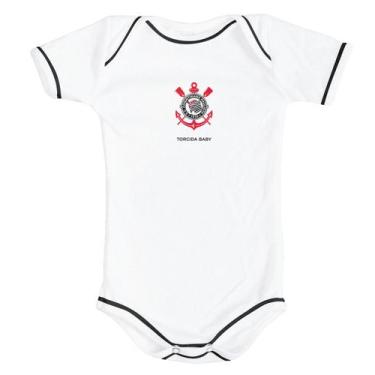 Imagem de Body Corinthians Bebe Recem Nascido Oficial Torcidababy, Branco, M (3-