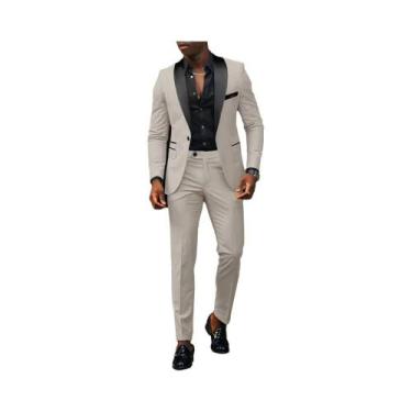 Imagem de Conjunto De Terno Slim Fit Masculino De 2 Peças Com Botão Único Para C