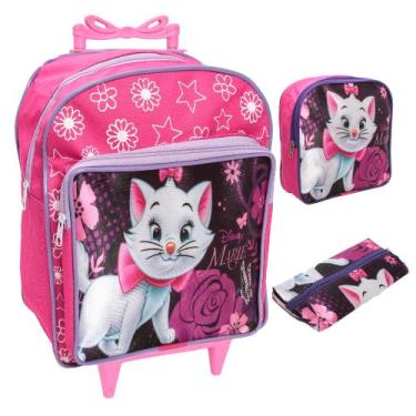 Imagem de Bolsa Escolar de Rodinhas Gatinha Marie Lancheira Estojo - TOYS 2U