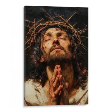 Imagem de Quadro Jesus Cristo em Oração Solene - Mioquadros, 200x130 cm, Borda I