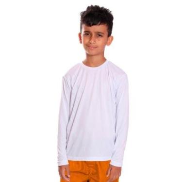 Imagem de Camiseta Infantil Menino Proteção UV Térmica Solar Manga Longa Camisa Esporte-Masculino