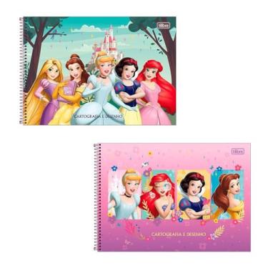 Imagem de Caderno Cartografia C/D 80 Folhas Princesas Tilibra