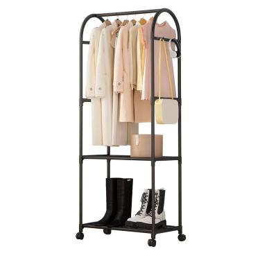 Imagem de Arara Guarda Roupas 2 Prateleiras Cabideiro Organizador Casa