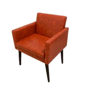 Imagem de Poltrona Decorativa Luca Soft Sala De Recepção Tecido Sintético Caramelo Rud House