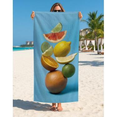 Imagem de Toalha Banho E Praia Verão Tropical Frutas Sol Calor 70x140 - Use Thuc