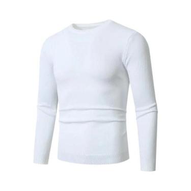 Imagem de Suéter Masculino Slim Fit Com Gola Redonda, Leve E Macio, Manga Longa,