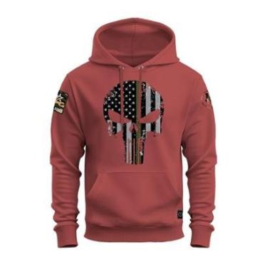 Imagem de Moletom Canguru Blusa De Frio Confortável Estampado Caveira Urban-Unissex