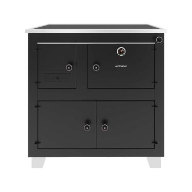 Imagem de Fogao a Lenha Antonow Dakota 79 Preto Saida na Chapa Direita