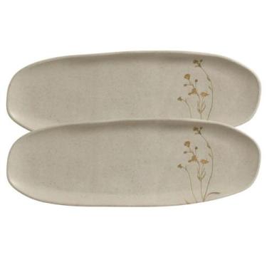 Imagem de Conjunto com 02 Travessas Oval Rasa Grande 36x13 cm Campestre Porto Br