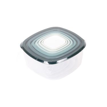 Imagem de Conjunto de Potes Plásticos Conjunto 7 Potes Freezer Microondas Tampa Hermética Empilhá...