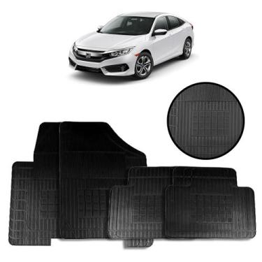 Imagem de Jogo de Tapete de Borracha Preto para Honda New Civic 2017 a 2019 4 Pe