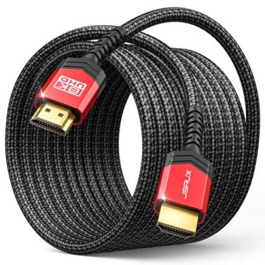 Imagem de Cabo HDMI JSAUX 8K 2.1, 25 pés, pacote com 2 e 48 Gbps com eARC HDR10 