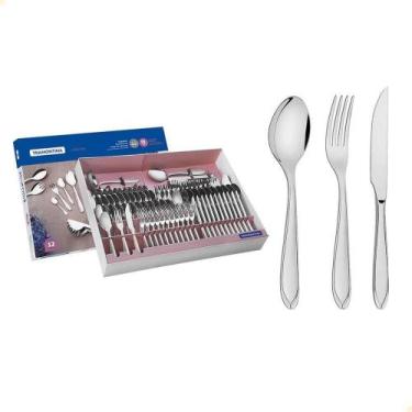 Imagem de Faqueiro Tramontina Laguna 91 Peças Com Facas De Churrasco Inox Com Br