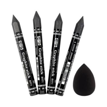 Imagem de Lápis De Grafite Preto Sem Madeira Para Esboço E Desenho HB 2B 4B 6B, 