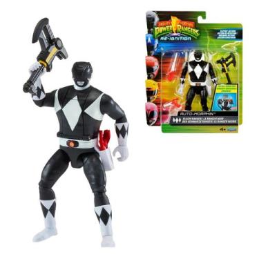 Imagem de Boneco Ranger Preto Power Rangers Morfável Auto Morphin Com Machado Su