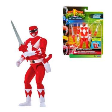 Imagem de Boneco Ranger Vermelho Power Rangers Morfável Auto Morphin Com Espada 