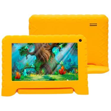Imagem de Tablet Infantil Multilaser NB380 Laranja Kid Pad Capa de Silicone 32GB