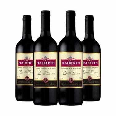 Imagem de Kit 4 Vinho Halberth Tinto Bordo suave 750ml
