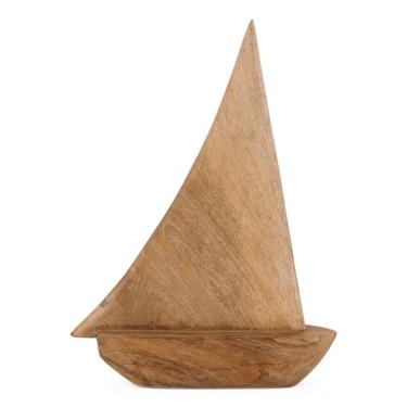 Imagem de Escultura Decorativa Barco em Madeira 32cm 21910G Mart