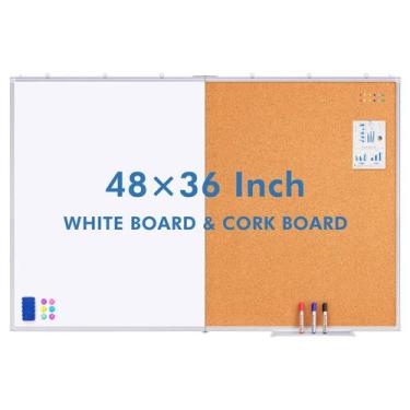 Imagem de Quadro combinado branco e cortiça TRIPOLLO 122 x 91 cm
