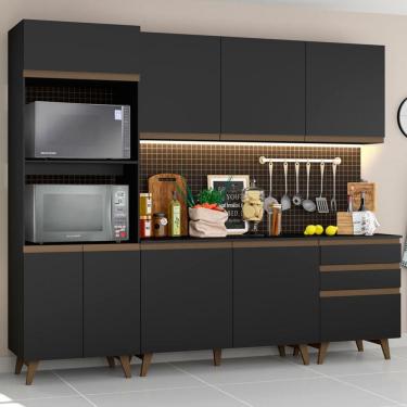 Imagem de Cozinha Retro Completa Madesa Reims com Armario e Balcão - 8 Portas 3 Gavetas