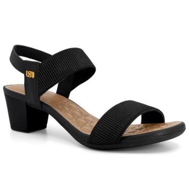 Imagem de Sandalia usaflex elastico salto bloco ref ud28005 feminino, 37, Preto