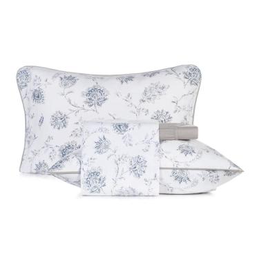 Imagem de Jogo de Cama Queen 4 Peças Altenburg Malha Fio Penteado Celeste
