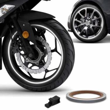 Imagem de Fita Friso Adesivo Refletivo Para Roda Moto Carro Bicicleta - Lagos Im