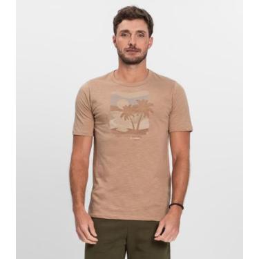 Imagem de Camiseta Plus Masculina Malha Maquinetada Diametro Marrom, Plus G2, Ma