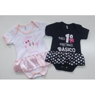 Imagem de Kit 2 bodies bebê fem estampados  Tam: P-M - Confecção Ceará 