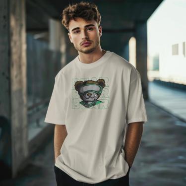 Imagem de Camiseta Casual Masculina Malha Algodão Leve e Confortável Estampada Bear do P ao G1-Ma...
