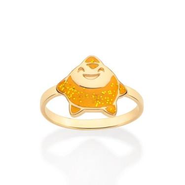 Imagem de Anel estrela dos desejos folheado AMARELO 513446 Rommanel, Amarelo, 10