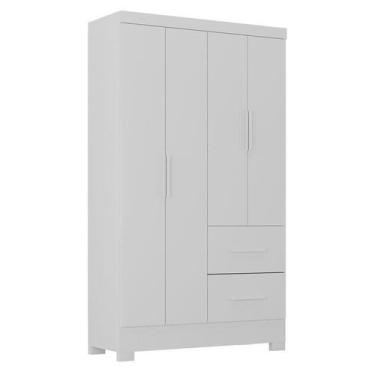 Imagem de Guarda Roupa Solteiro Primordial Max 4 Portas 2 Gavetas Branco Absolut