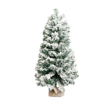 Imagem de Árvore Nevada na Base de Juta 55 cm  Natal Formosinha - TOK DA CASA