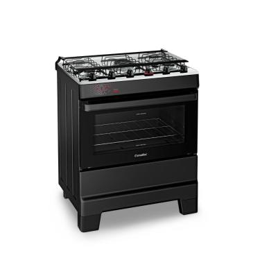 Imagem de Fogão Esmaltec Ideal Top 5 Bocas Preto Mesa Inox Acendimento Automático Bivolt