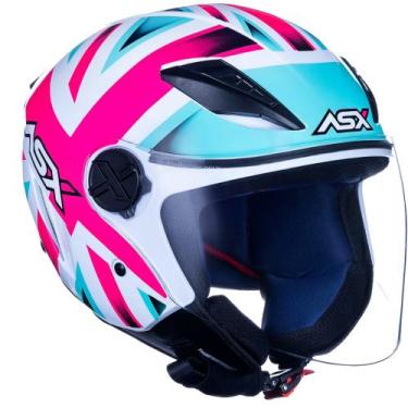Imagem de Capacete Aberto Asx City Air Kingdom Uk Brilho Rosa Tiffany, 58/M (57-