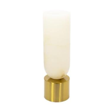 Imagem de Castiçal Moderno Base Metal Dourado Redondo Fino Acabamento - LUXdécor