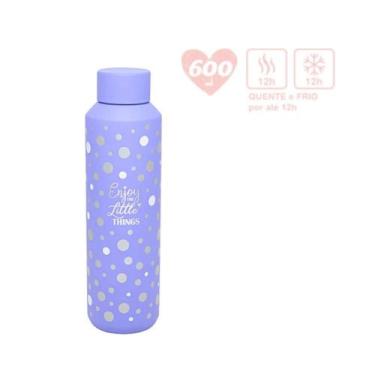 Imagem de Garrafa de Aço Inox Dupla Camada Hot & Cold Poá 600 Ml MOLIN