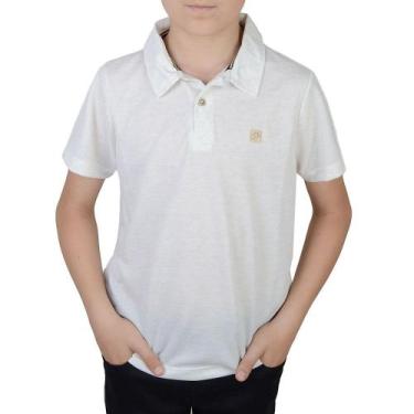 Imagem de Camisa Polo Juvenil Masculina Applicato Piquet Linho Bege, 10, Bege