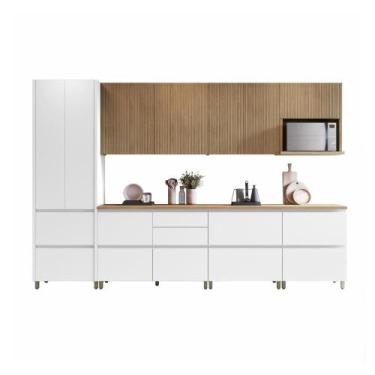 Imagem de Cozinha Modulada Completa Rainha Gourmet Nesher Ripada MDF 7 Peças Bra