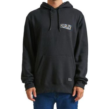 Imagem de Moletom Hurley Canguru Woodstock WT24 Masculino Preto, Preto, M