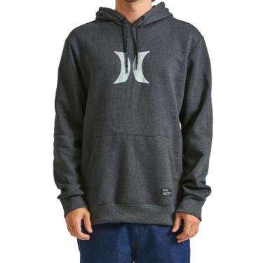 Imagem de Moletom Hurley Canguru Icon WT24 Masculino Mescla Preto, Tundora, P