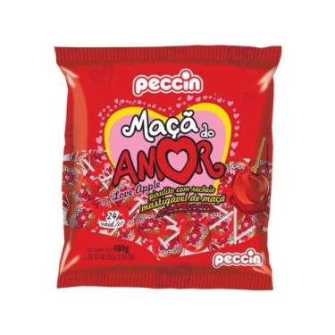 Imagem de Pirulito Maçã do Amor C/ 24un 480g - PECCIN
