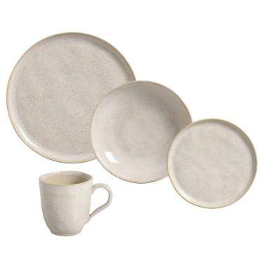 Imagem de Aparelho de Jantar Bio Latte 16 Peças Cerâmica Stoneware Resistente a Micro-ondas e Lava-louças Bege Porto Brasil