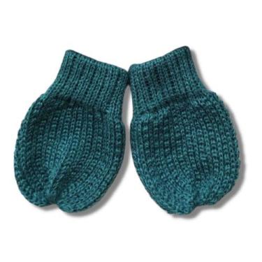Imagem de Luvas de tricô para bebê, unissex - Baby Arte Tricô, Verde botle, RN