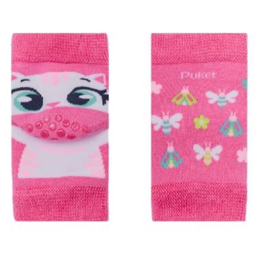 Imagem de Joelheira Puket 7004 Bebê Antiderrapante Estampa Bichinhos, Rosa 4276,