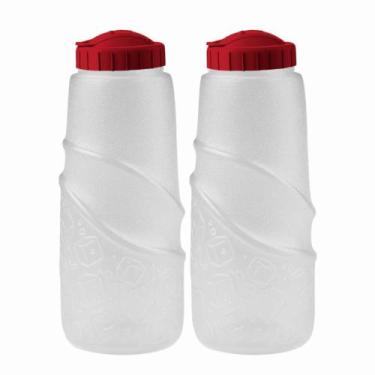 Imagem de Kit 2 Garrafa Água Jarra Suco Geladeira Texturizada 1 Litro - - Panamb