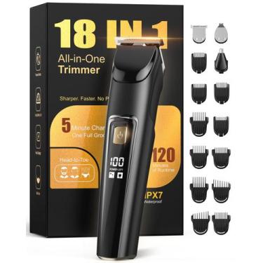 Imagem de Aparador de Barba RICAF Kit Sem Fio à Prova d'Água 18 em 1