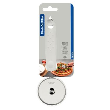 Imagem de Cortador de Pizza Utilità Corte Preciso Aço Inox Cabo Polipropileno Uso Cozinha Branco Tramontina