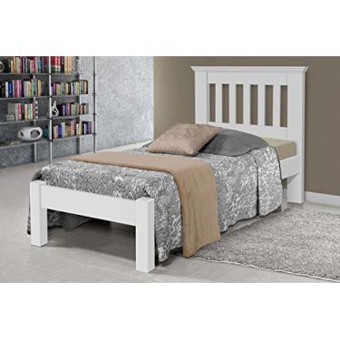 Imagem de Cama de Solteiro Texas de Madeira Maciça Tauari - Cor Branco